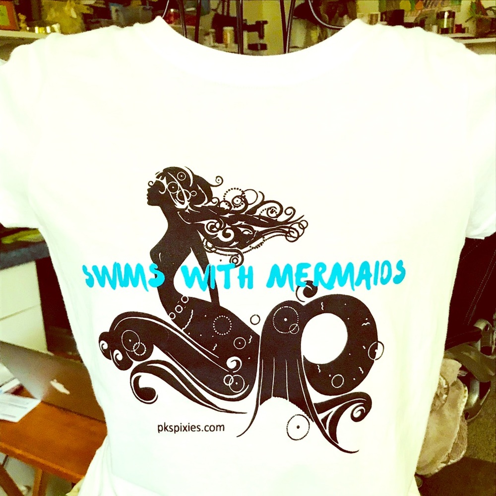 New! Swims With Mermaids Tee- junior sizes